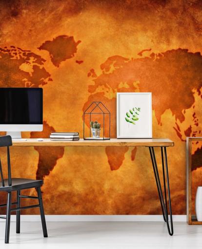 Fondo de pantalla de cuero único con mapa del mundo