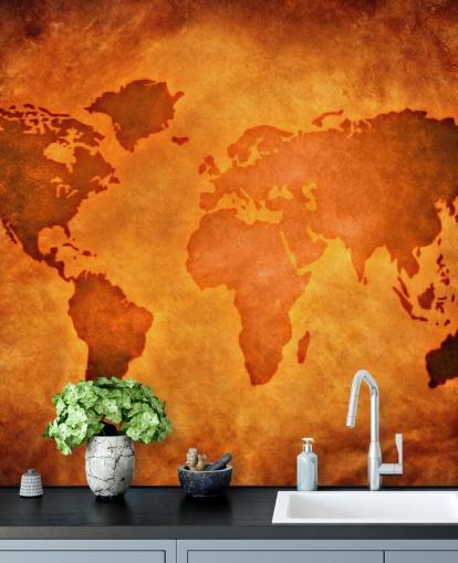 Unique Leather World Map Wallpaper