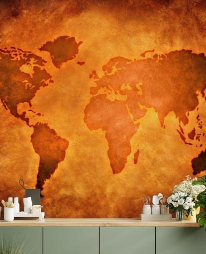 Unique Leather World Map Wallpaper