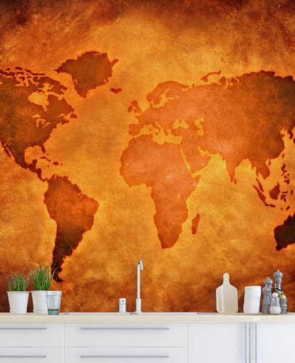Unique Leather World Map Wallpaper