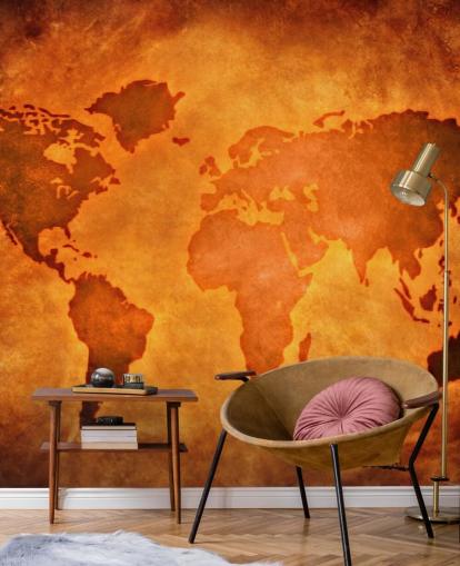 Fondo de pantalla de cuero único con mapa del mundo