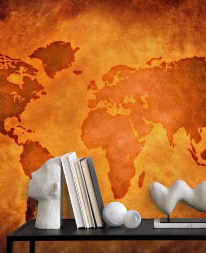 Unique Leather World Map Wallpaper
