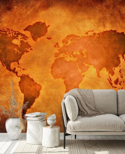 Unique Leather World Map Wallpaper