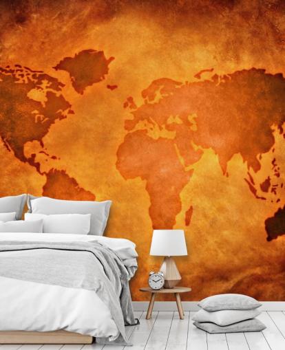 Unique Leather World Map Wallpaper