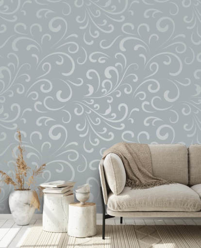 Papier Peint Motif Tourbillon Gris Argent Papier Peint Motif Tourbillon Gris Argent