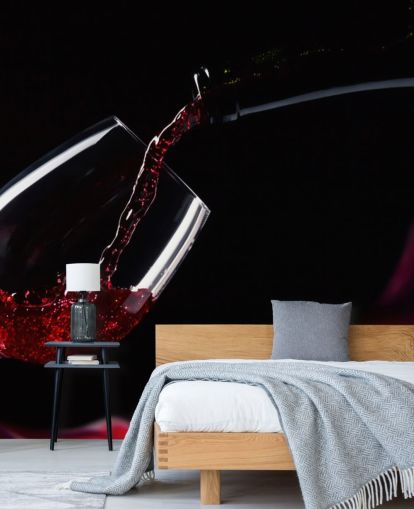 Papel de Parede Vinho Tinto em Vidro