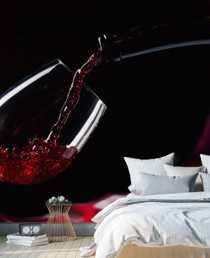 Papel pintado Vino tinto en vidrio