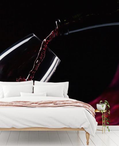 Papel pintado Vino tinto en vidrio