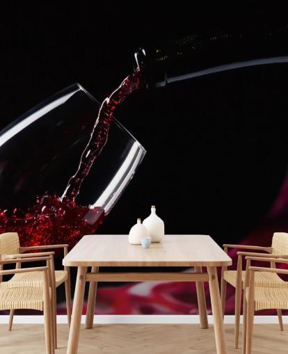 Papel pintado Vino tinto en vidrio