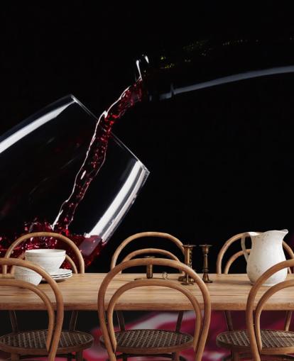 Papel pintado Vino tinto en vidrio