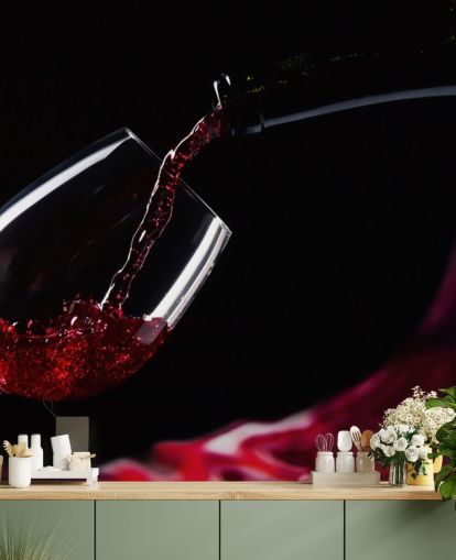 Papel pintado Vino tinto en vidrio