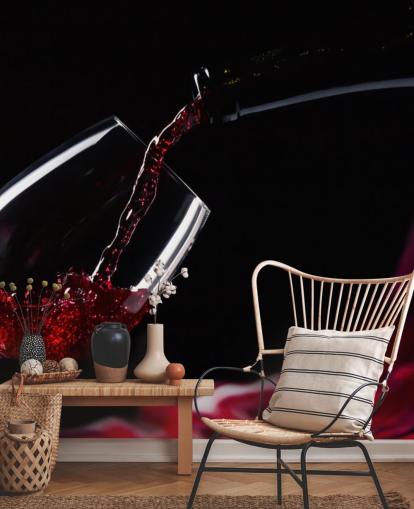 Papel pintado Vino tinto en vidrio