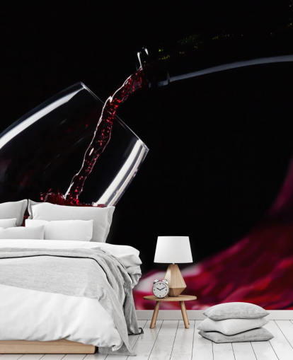 Papel de Parede Vinho Tinto em Vidro