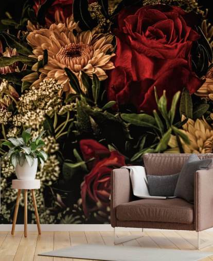 Mørke blomster roser og blomster Bakgrunn