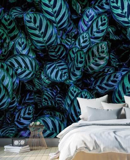 Striped Leaf Wallpaper