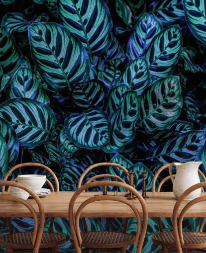 Striped Leaf Wallpaper