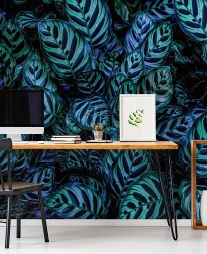 Striped Leaf Wallpaper