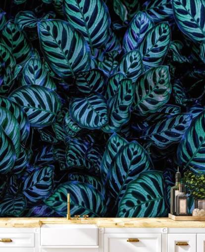 Striped Leaf Wallpaper