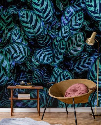 Striped Leaf Wallpaper