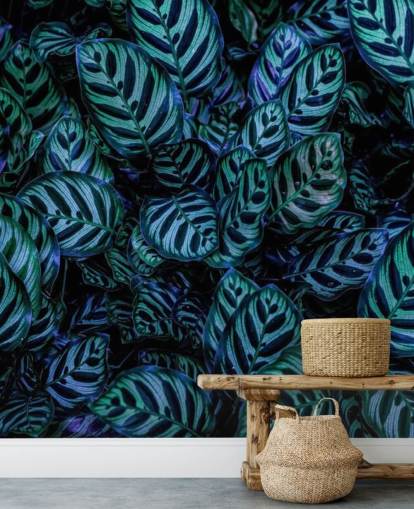 Striped Leaf Wallpaper