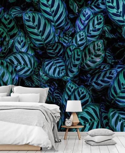 Striped Leaf Wallpaper