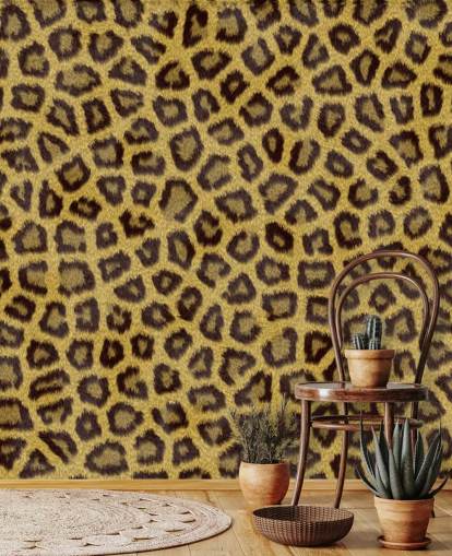Decorazione murale con stampa leopardata