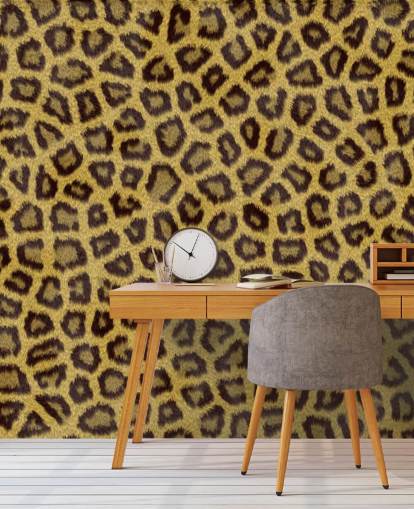 Decorazione murale con stampa leopardata