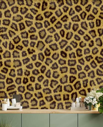 Muurschildering met luipaardprint
