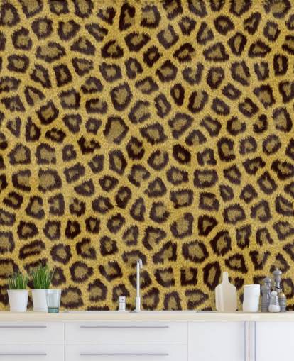 Muurschildering met luipaardprint