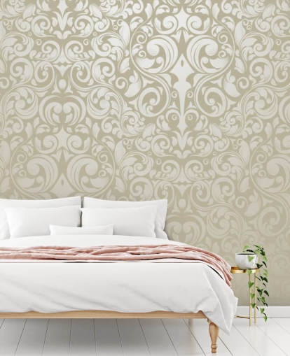 Papel pintado vintage con efecto plateado