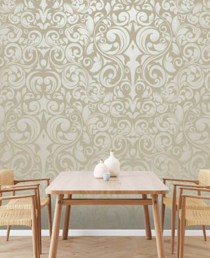 Papier peint vintage à effet argenté
