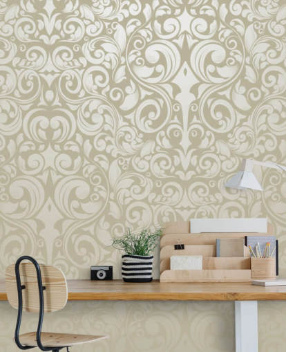 Silver Effect Vintage Wallpaper