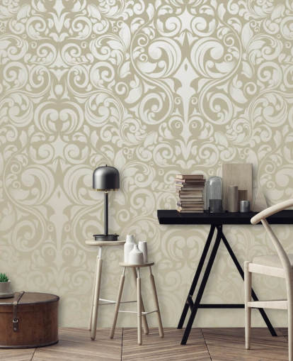 Papel de parede vintage com efeito prata