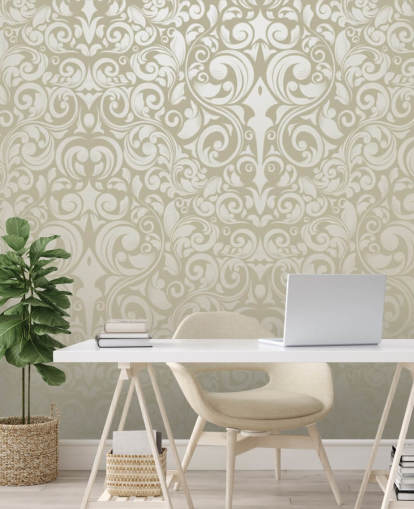 Vintage behang met zilvereffect Vintage behang met zilvereffect