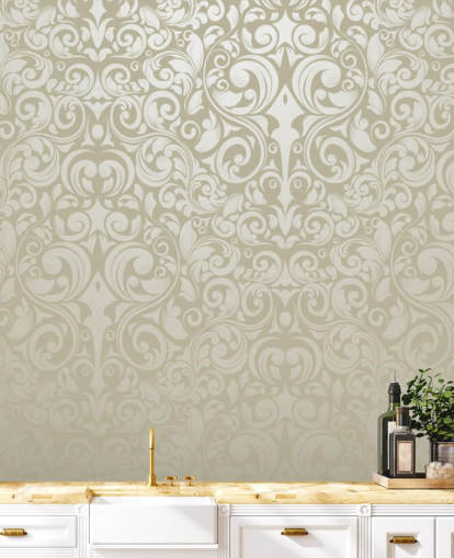 Papel pintado vintage con efecto plateado