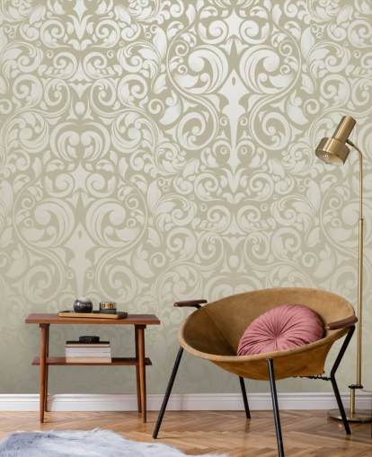 Papel pintado vintage con efecto plateado