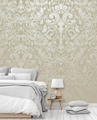 Silver Effect Vintage Wallpaper