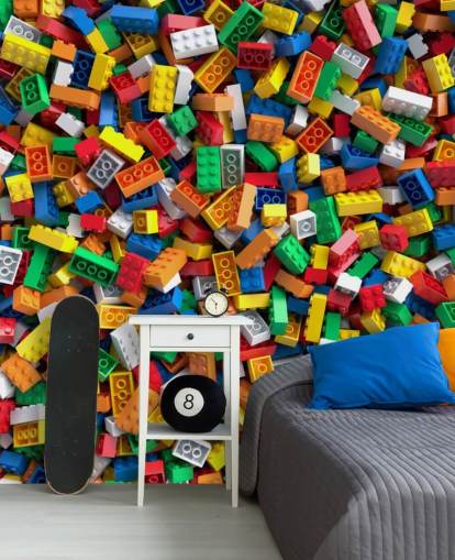 pilha de tijolos de brinquedo papel de parede