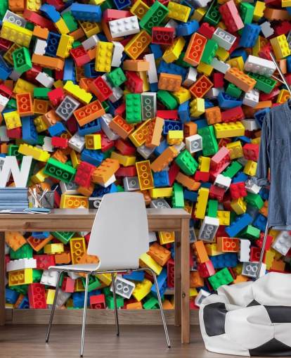 pilha de tijolos de brinquedo papel de parede