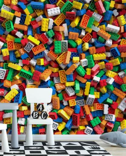 pilha de tijolos de brinquedo papel de parede