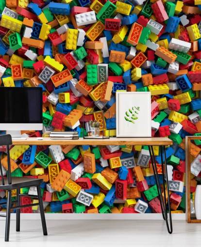 pilha de tijolos de brinquedo papel de parede