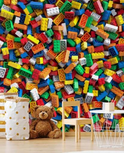 pilha de tijolos de brinquedo papel de parede