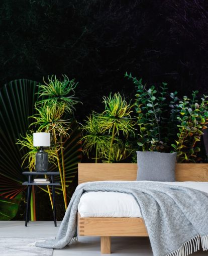 Maanverlichte tropische planten