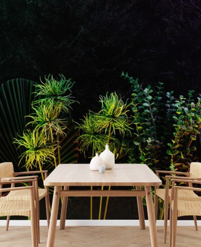Plantes tropicales au clair de lune