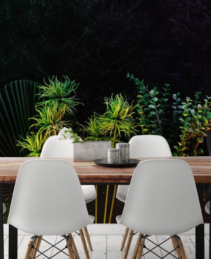 Plantes tropicales au clair de lune