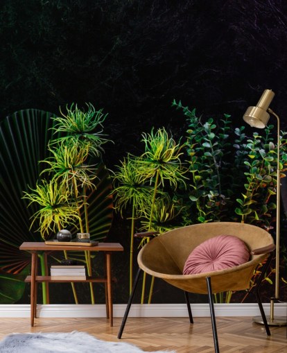 Maanverlichte tropische planten