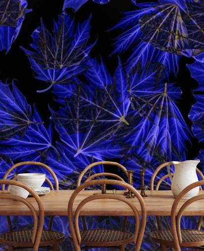Decorazione murale con foglie d'acero blu Decorazione murale con foglie d'acero blu