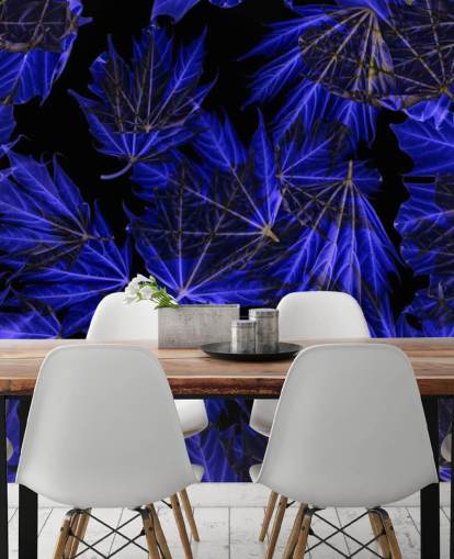 Mural de pared Hojas de arce azul