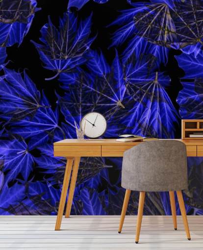 Blue Maple Leaves Wall Mural Blue Maple Leaves Wall Mural