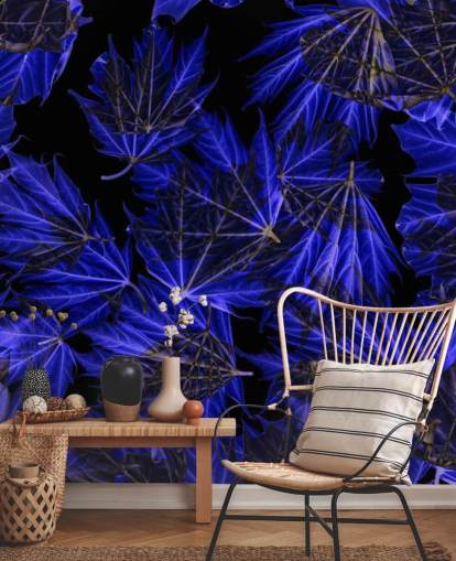 Decorazione murale con foglie d'acero blu Decorazione murale con foglie d'acero blu